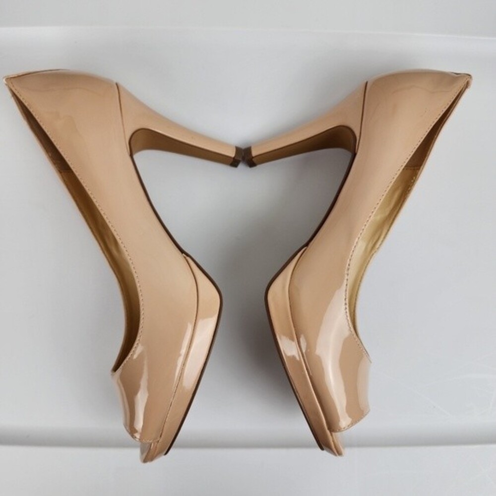 Brand New Adrienne Vittadini High Heel Shoes Nude Peep Toe Pumps Size 9.5 - Picture 13 of 15